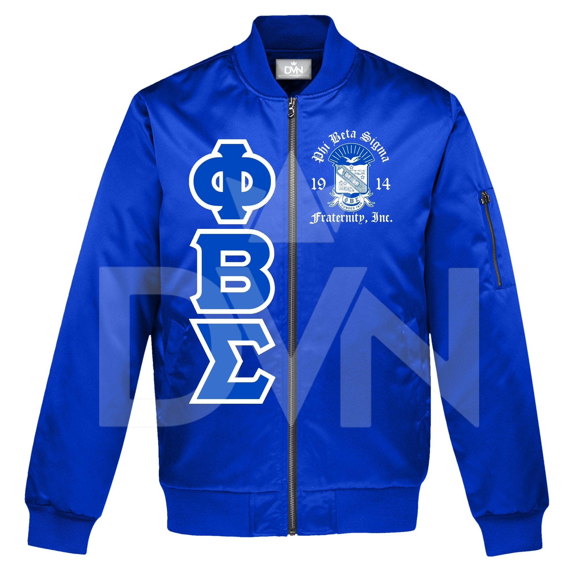 Phi Beta Sigma Satin Bomber Jacket (Custom) - DVN Co.