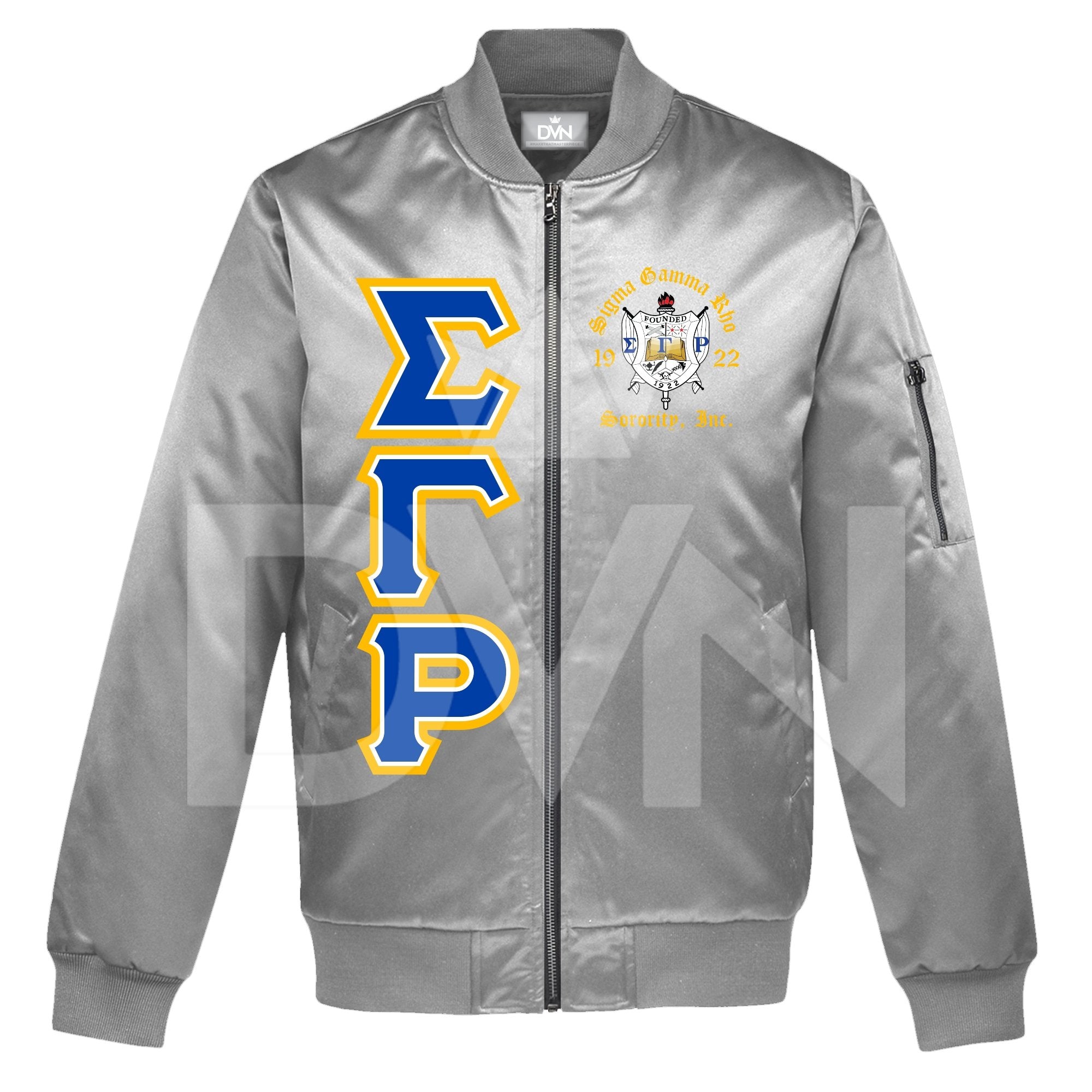 Sigma Gamma Rho Satin Bomber Jacket (Custom) - DVN Co.