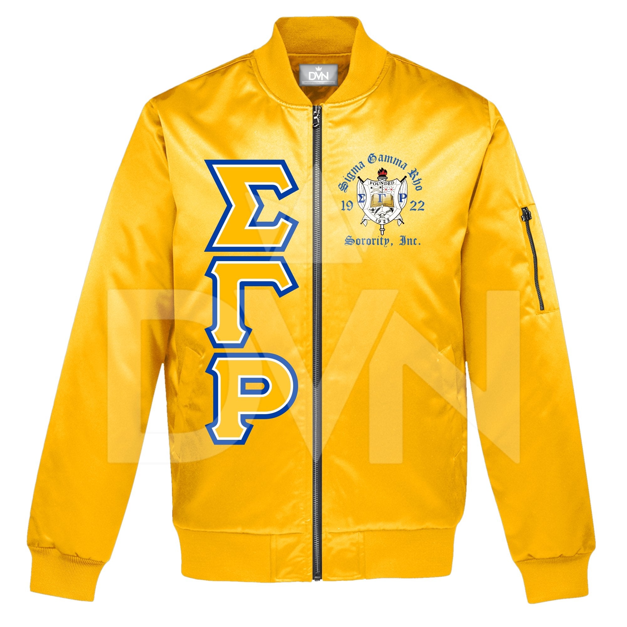 Sigma Gamma Rho Satin Bomber Jacket (Custom) - DVN Co.