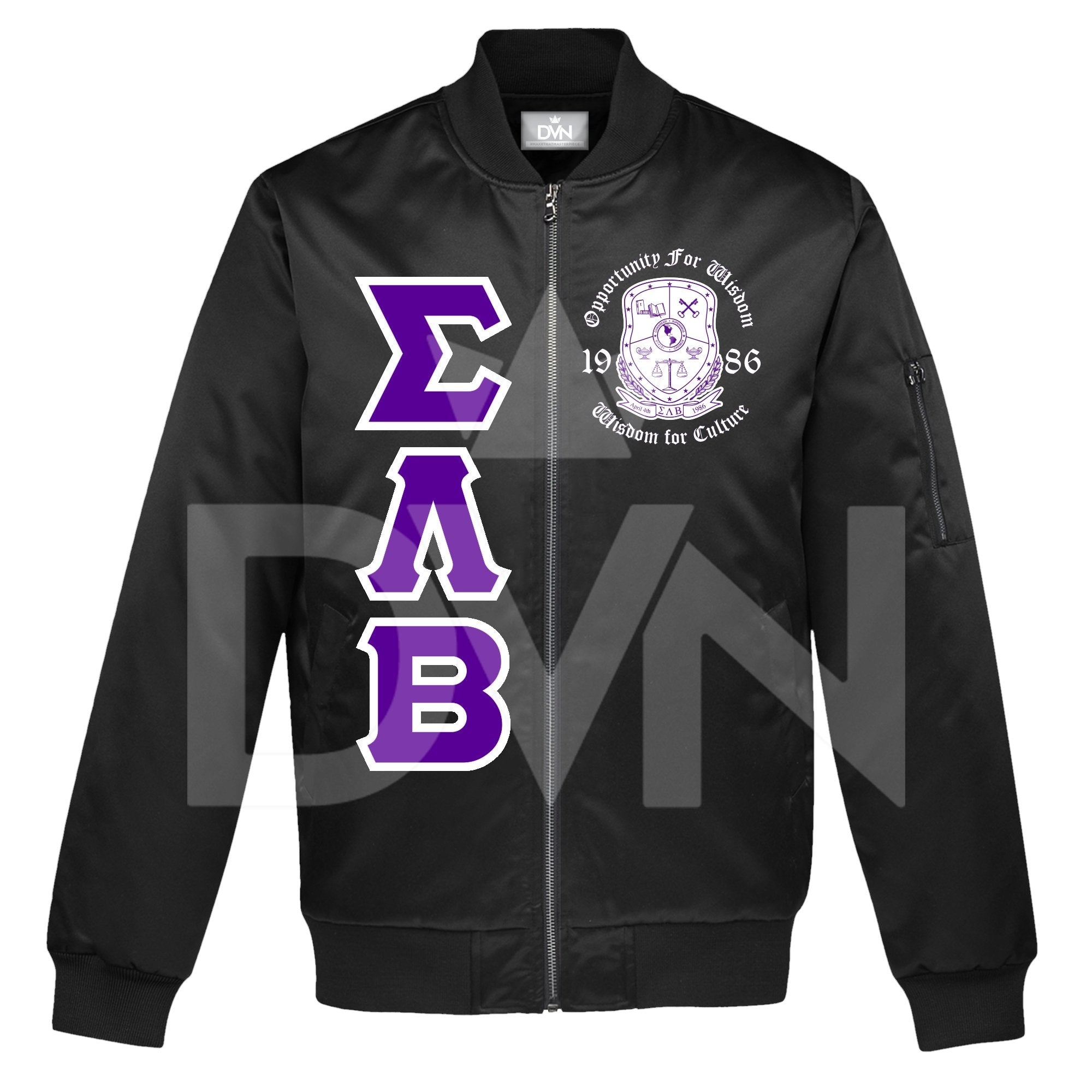 Sigma Lambda Beta Satin Bomber Jacket (Custom) - DVN Co.