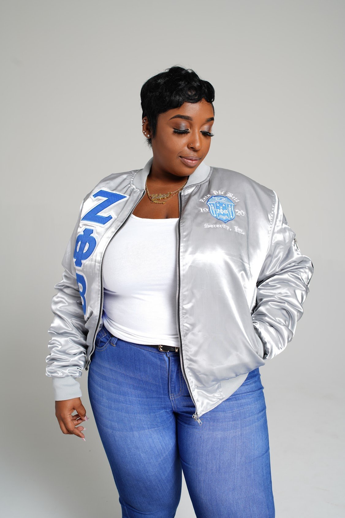 Zeta Phi Beta Satin Bomber Jacket - DVN Co.