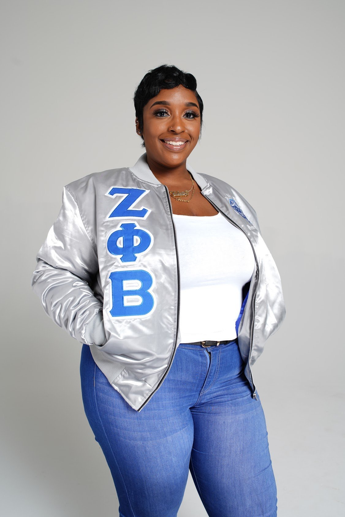 Zeta Phi Beta Satin Bomber Jacket - DVN Co.