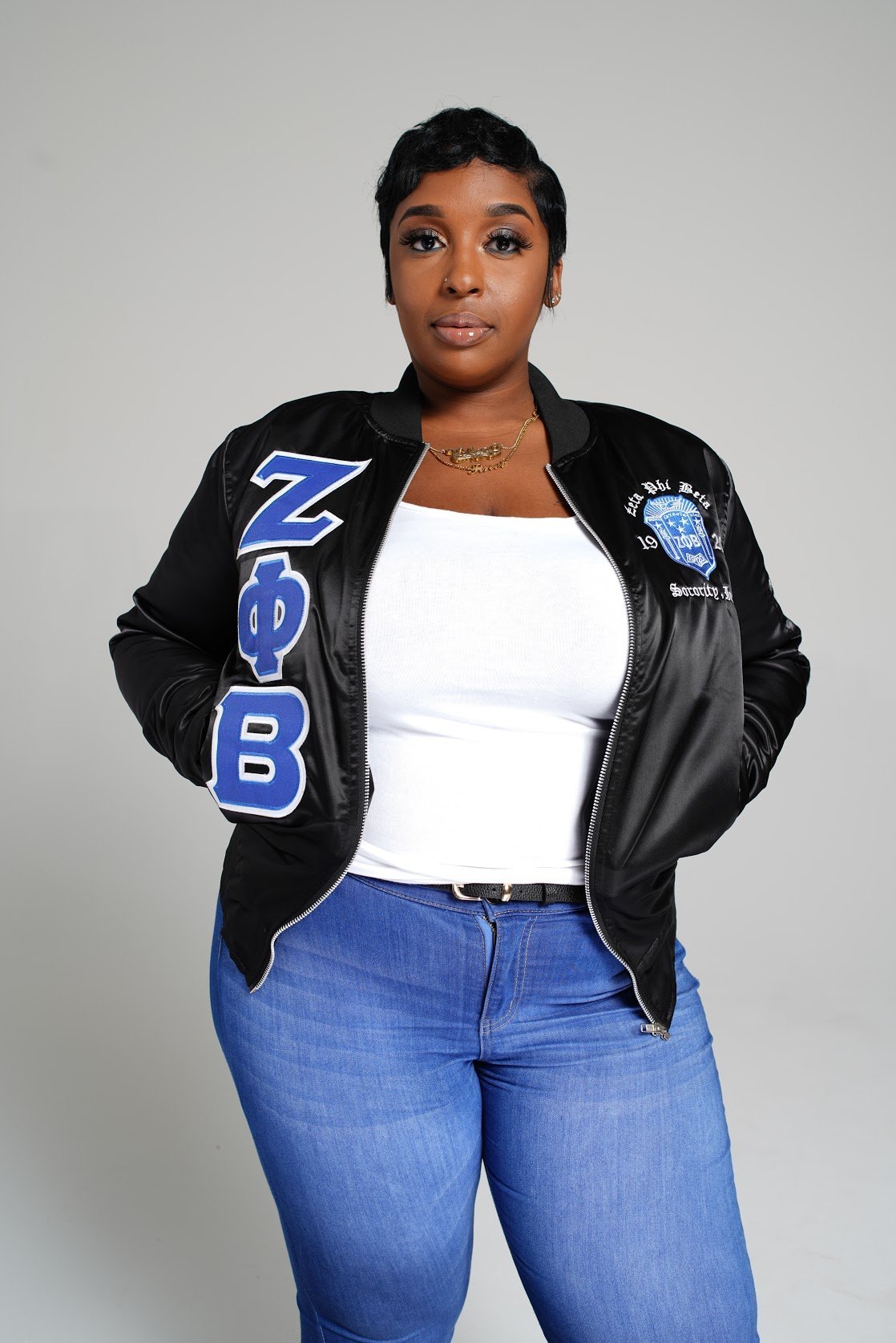 Zeta Phi Beta Satin Bomber Jacket - DVN Co.