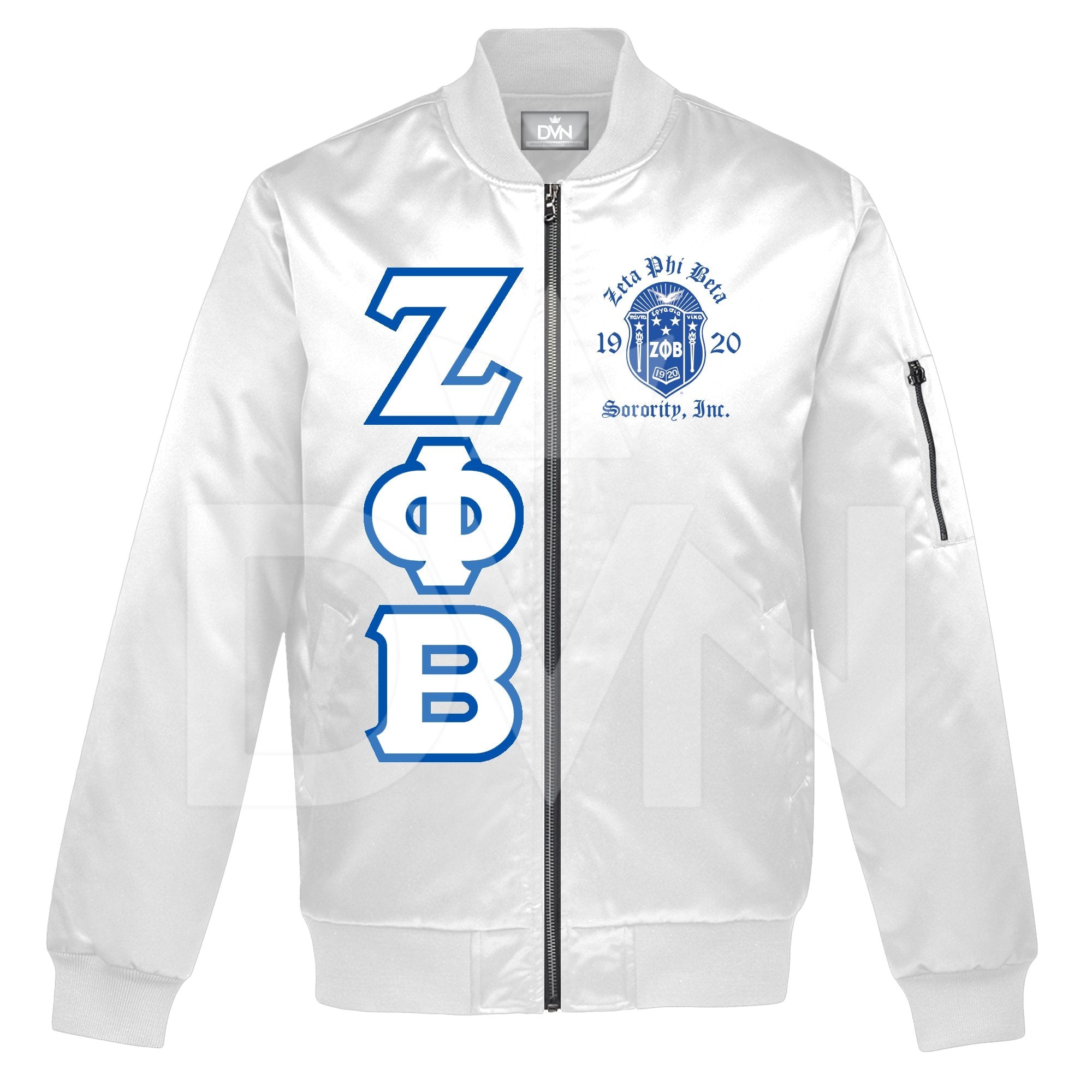 Zeta Phi Beta Satin Bomber Jacket (Custom) - DVN Co.