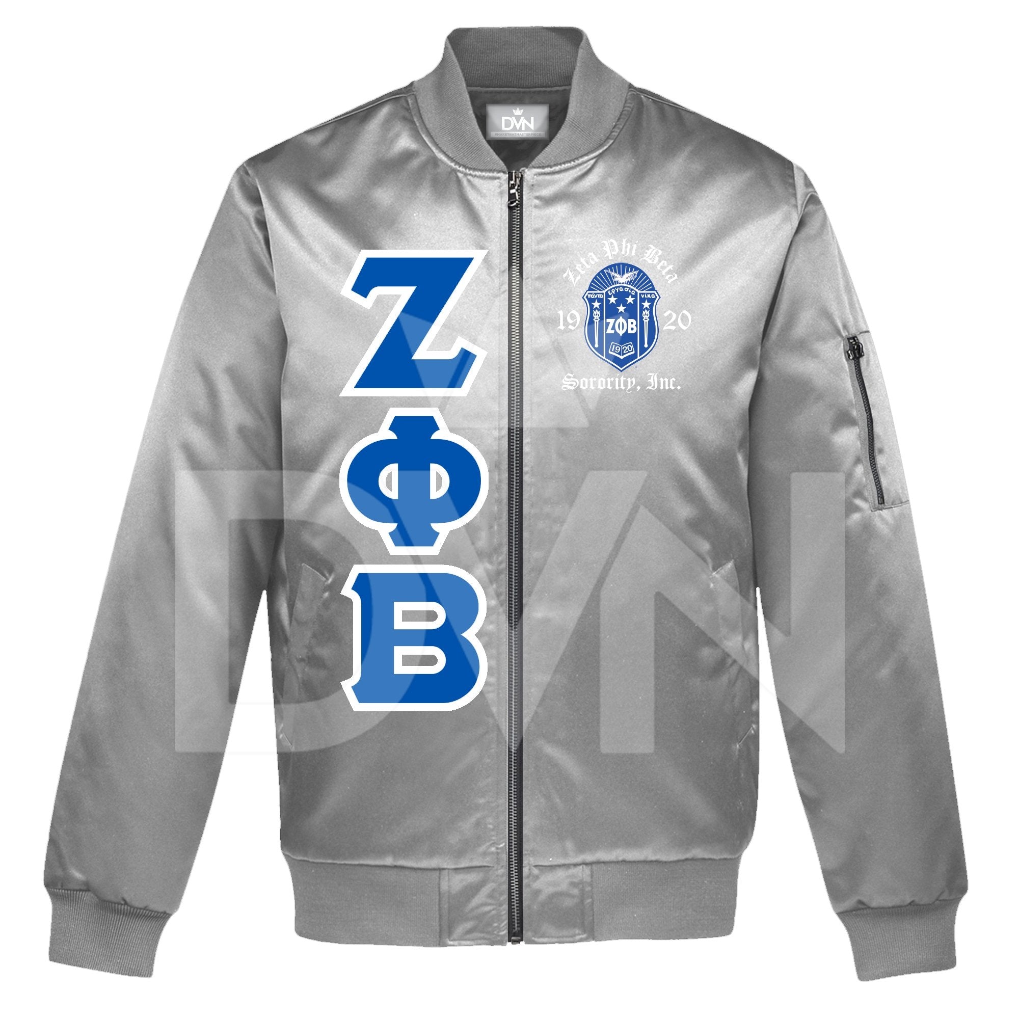 Zeta Phi Beta Satin Bomber Jacket (Custom) - DVN Co.