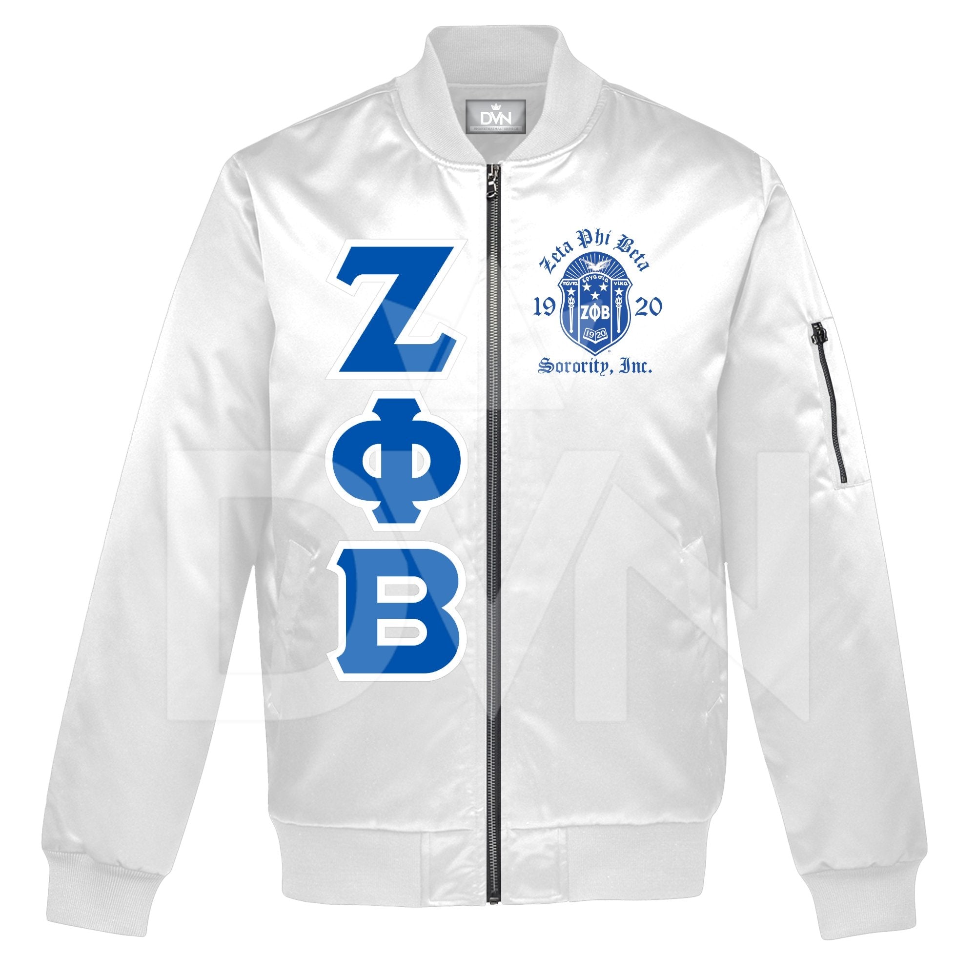 Zeta Phi Beta Satin Bomber Jacket (Custom) - DVN Co.