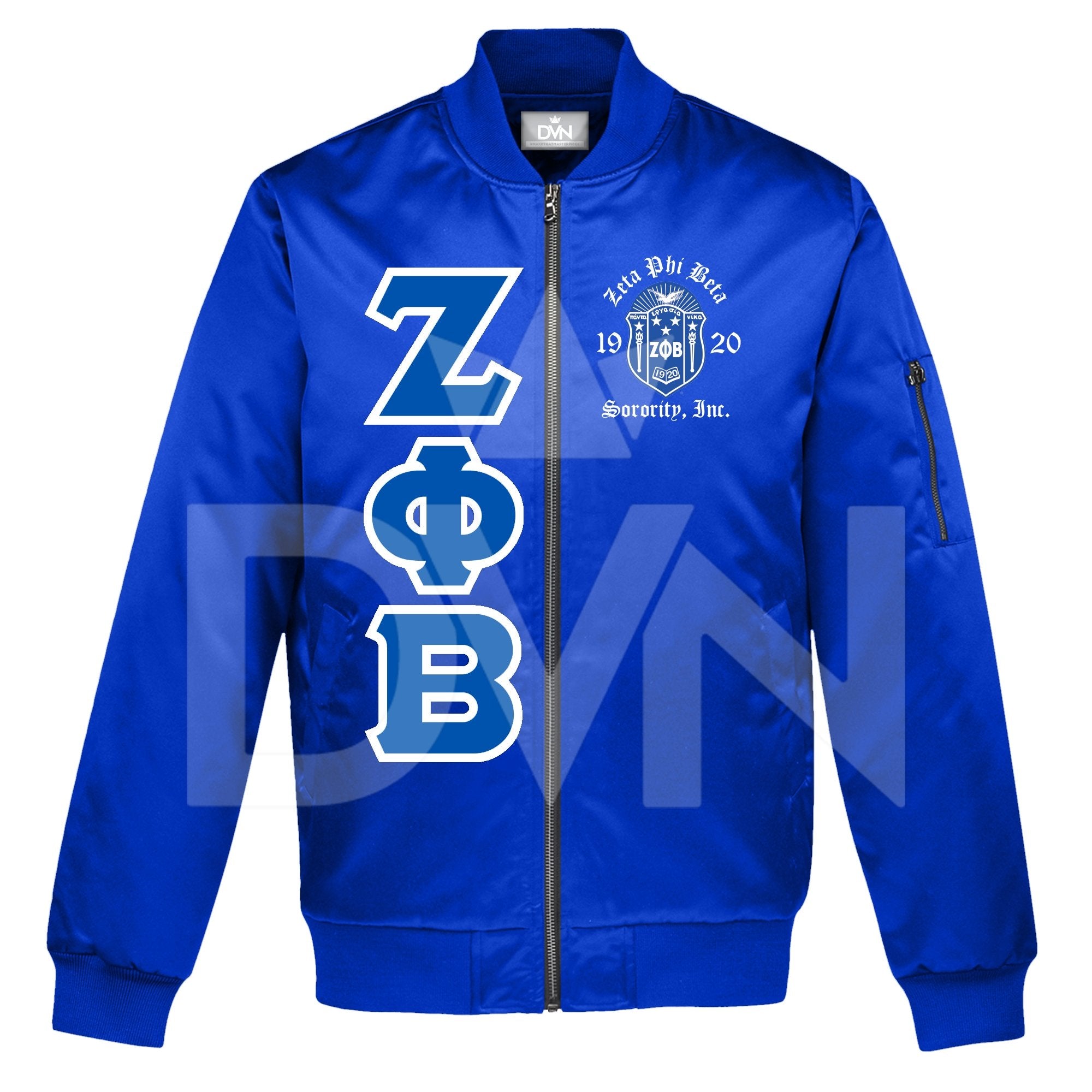 Zeta Phi Beta Satin Bomber Jacket (Custom) - DVN Co.